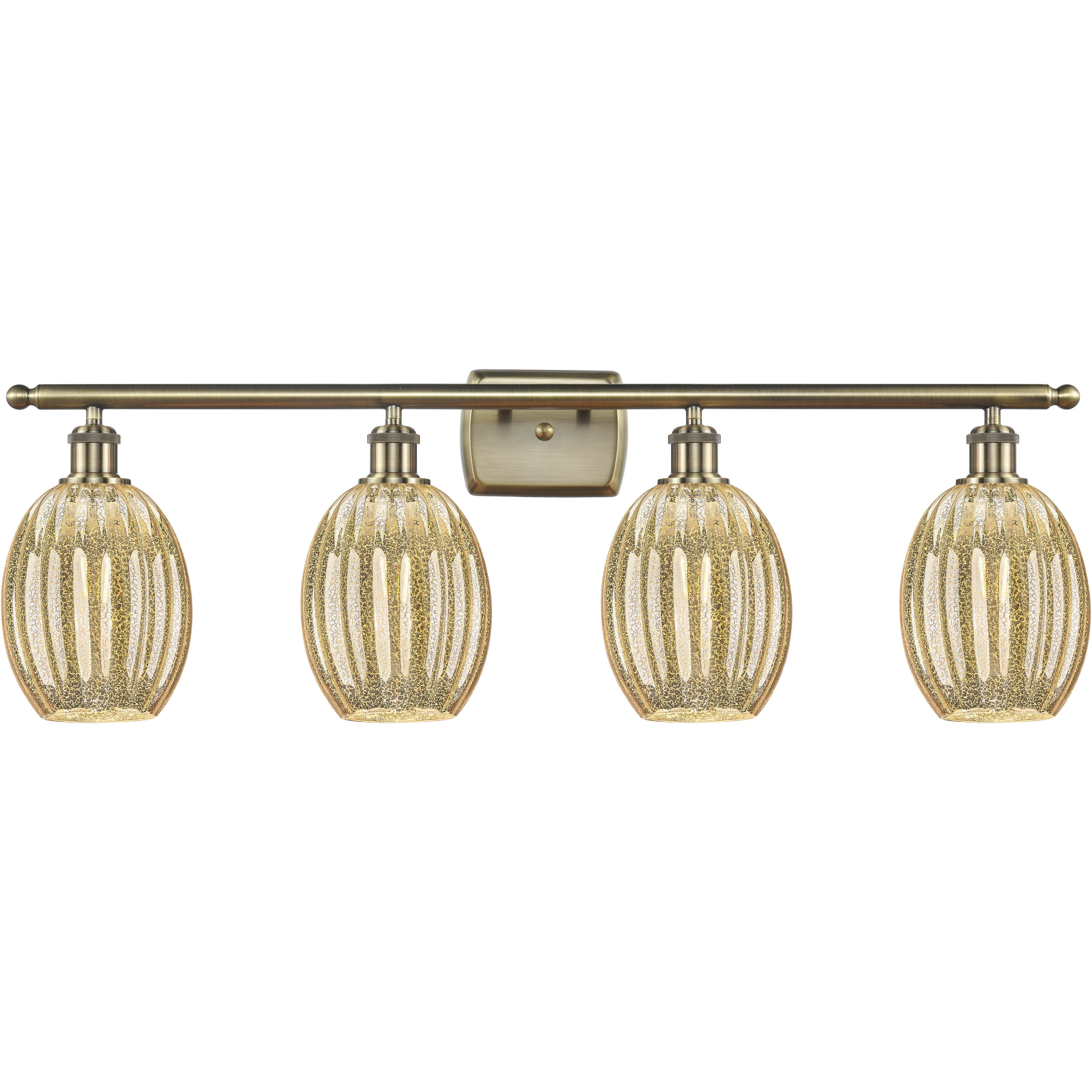 Ballston Preston 4 Light 36.25 inch Antique Brass Bath Vanity Light Wall Light in Mercury