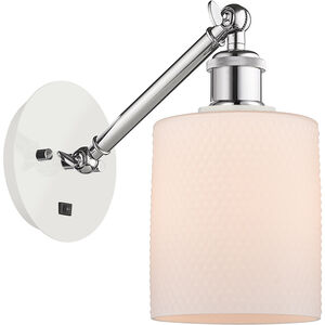 Ballston Cobbleskill 1 Light 5 inch White and Polished Chrome Sconce Wall Light