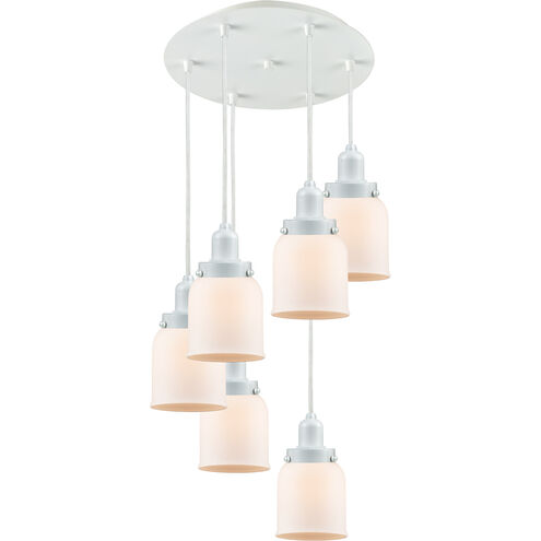 Whitney Small Bell 6 Light 14 inch White Multi-Pendant Ceiling Light, Whitney