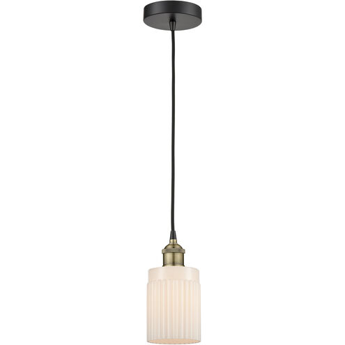 Hadley 1 Light 4.5 inch Black Antique Brass Mini Pendant Ceiling Light in Matte White Glass