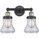 Bellmont 2 Light 15.5 inch Black Antique Brass Bath Vanity Light Wall Light in Clear