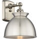 Adirondack 1 Light 8.13 inch Brushed Satin Nickel Sconce Wall Light