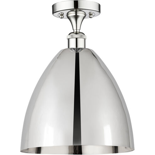Edison Metal Bristol 1 Light 12 inch Polished Chrome Semi-Flush Mount Ceiling Light