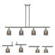 Ballston Small Bell 4 Light 48 inch Brushed Satin Nickel Island Light Ceiling Light in Plated Smoke Glass, Ballston