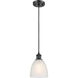 Ballston Castile 1 Light 6 inch Matte Black Mini Pendant Ceiling Light in White Glass, Ballston