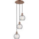 Ballston Athens Water Glass 3 Light 13 inch Antique Copper Multi-Pendant Ceiling Light