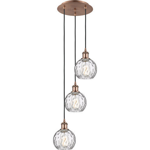 Ballston Athens Water Glass 3 Light 13 inch Antique Copper Multi-Pendant Ceiling Light