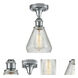 Ballston Conesus LED 6 inch Polished Chrome Semi-Flush Mount Ceiling Light, Ballston