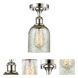 Ballston Caledonia 1 Light 5 inch Polished Nickel Semi-Flush Mount Ceiling Light in Mica Glass, Ballston