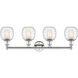 Belfast 4 Light 33 inch Polished Nickel Bath Vanity Light Wall Light in Deco Swirl