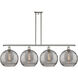 Ballston Athens Deco Swirl 4 Light 50.25 inch Polished Nickel Stem Hung Island Light Ceiling Light