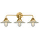 Nouveau 2 Halophane LED 27 inch Satin Gold Bath Vanity Light Wall Light in Matte White Halophane Glass