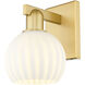 Arcadia White Venetian Armed Sconce Wall Light in Satin Gold