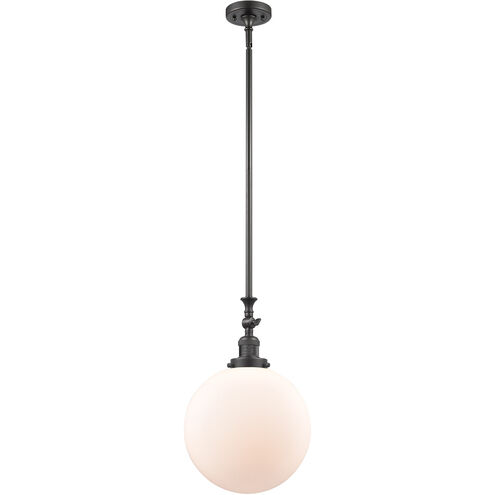 Franklin Restoration XX-Large Beacon 1 Light 12 inch Oil Rubbed Bronze Mini Pendant Ceiling Light in Matte White Glass, Franklin Restoration