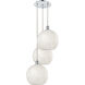 Ballston White Mouchette 3 Light 18.5 inch Polished Chrome Cord Hung Multi Pendant Ceiling Light