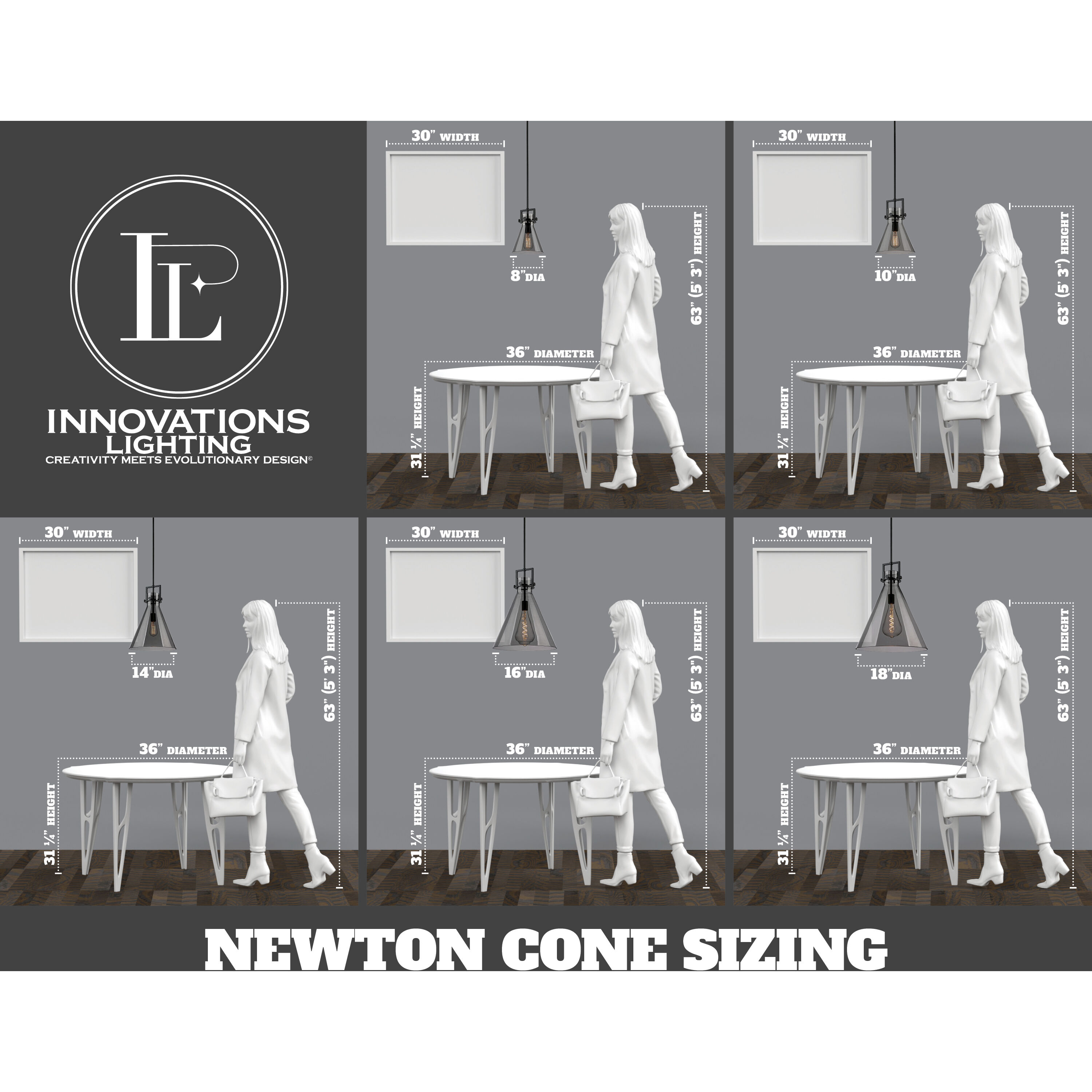 Newton Cone 1 Light 14 inch Matte Black Cord Hung Pendant Ceiling Light