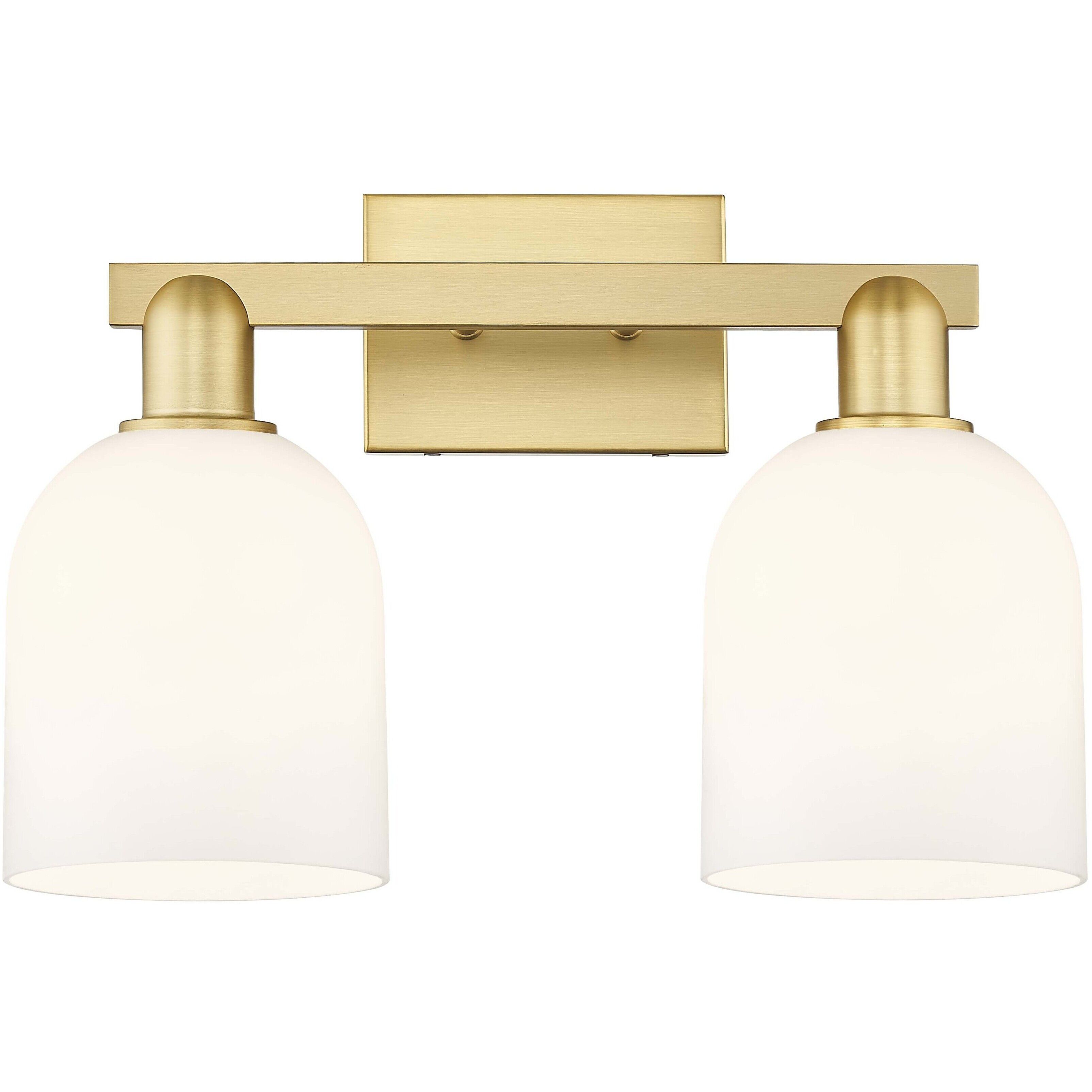 Arcadia Bella 2 Light 16.5 inch Satin Gold Bath Vanity Light Wall Light in White