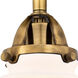 Nouveau 2 Small Canton 1 Light 5.25 inch Black Antique Brass Sconce Wall Light in Matte White Glass