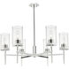 Downtown Urban Blakeley 6 Light 32 inch Polished Nickel Statement Chandelier Ceiling Light in Clear