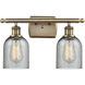 Ballston Caledonia 2 Light 16 inch Antique Brass Bath Vanity Light Wall Light in Incandescent, Charcoal Glass, Ballston