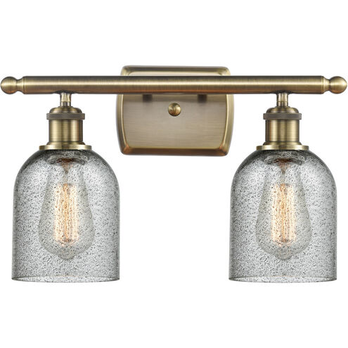 Ballston Caledonia LED 16 inch Antique Brass Bath Vanity Light Wall Light in Charcoal Glass, Ballston