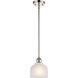 Ballston Dayton 1 Light 6 inch Polished Nickel Pendant Ceiling Light in White Glass, Ballston