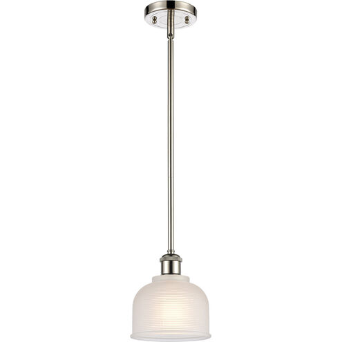 Ballston Dayton 1 Light 6 inch Polished Nickel Pendant Ceiling Light in White Glass, Ballston