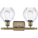 Ballston Small Waverly 2 Light 16 inch Antique Brass Bath Vanity Light Wall Light in Incandescent, Clear Glass, Ballston