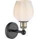 Norfolk 1 Light 5.75 inch Black Antique Brass and Matte White Sconce Wall Light