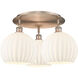 Ballston White Venetian 3 Light 21.75 inch Antique Copper Flush Mount Ceiling Light