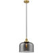 Edison Bell 1 Light 12 inch Brushed Brass Mini Pendant Ceiling Light