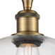 Ballston Athens 1 Light 12 inch Brushed Brass Semi-Flush Mount Ceiling Light in Clear Glass