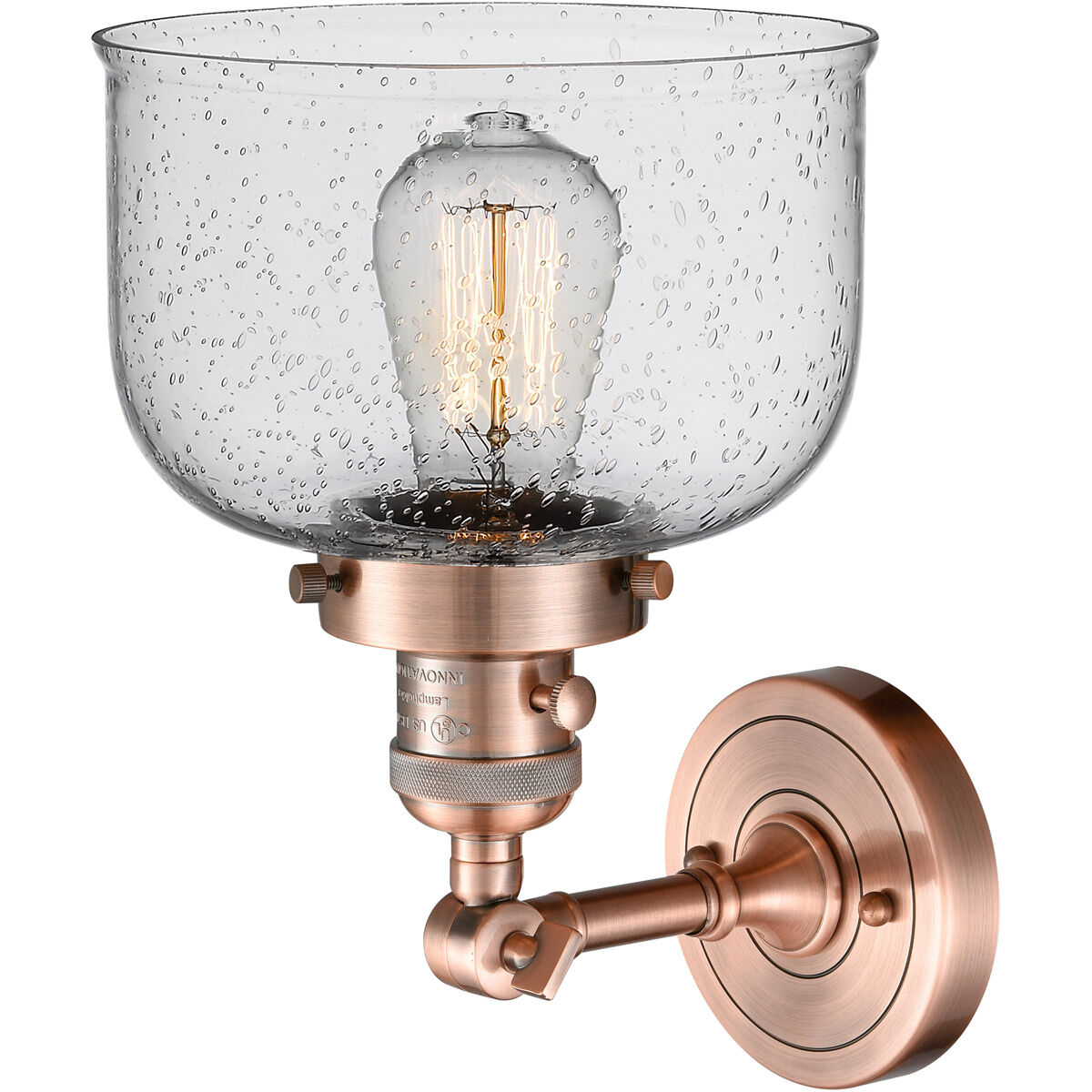 Franklin Restoration Large Bell LED 8 inch Antique Copper Sconce Wall Light, Franklin Restoration