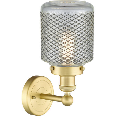 Stanton 1 Light 6 inch Satin Gold Sconce Wall Light in Clear Wire Mesh Glass