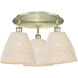 Ballston Bristol Natural 3 Light 20.75 inch Antique Brass Flush Mount Ceiling Light