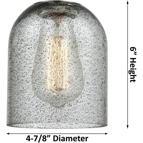 Ballston Caledonia LED 5 inch Polished Chrome Mini Pendant Ceiling Light in Charcoal Glass, Silver, Ballston