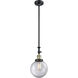 Franklin Restoration Beacon 1 Light 8 inch Black Antique Brass Mini Pendant Ceiling Light in Incandescent, Clear, Franklin Restoration