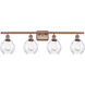Ballston Small Waverly LED 36 inch Antique Copper Bath Vanity Light Wall Light, Ballston