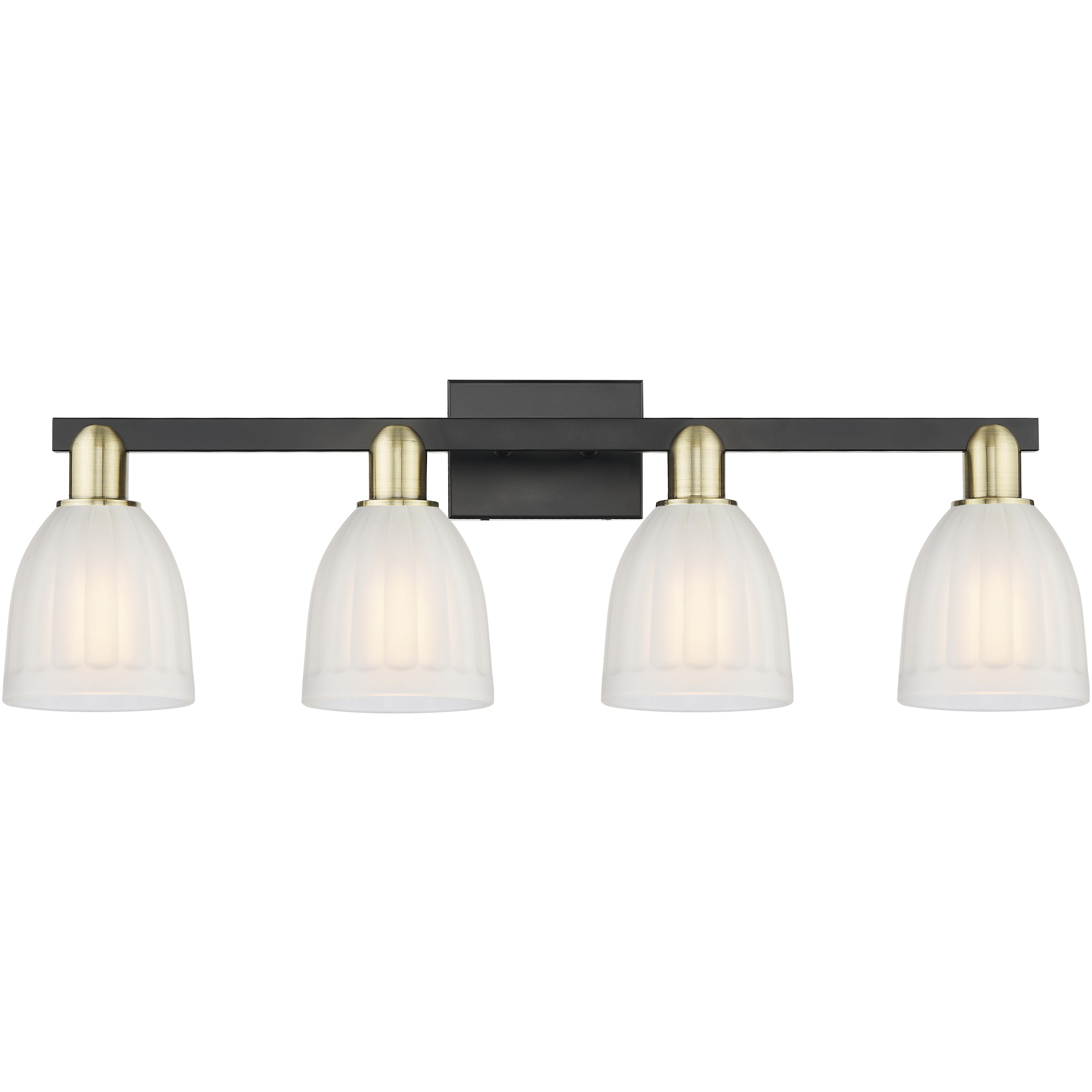 Arcadia Brookfield 4 Light 33 inch Black Antique Brass Bath Vanity Light Wall Light