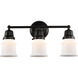 Aditi Small Canton 3 Light 21.25 inch Matte Black Bath Vanity Light Wall Light, Aditi