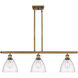 Ballston Ballston Dome LED 36 inch Brushed Brass Island Light Ceiling Light in Seedy Glass