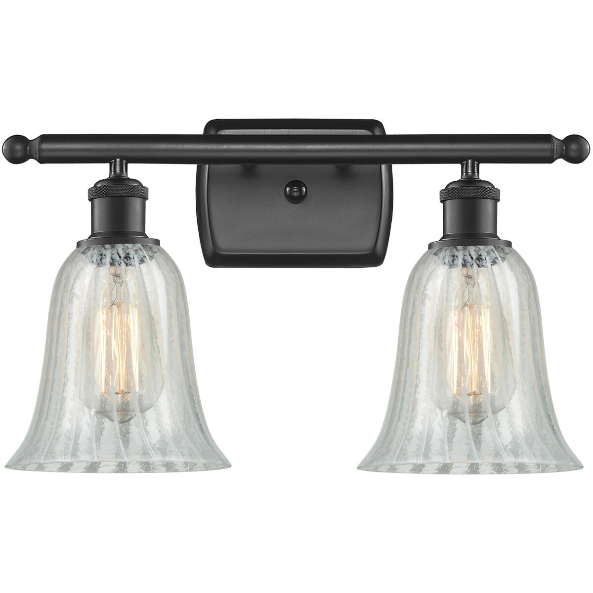 Ballston Hanover LED 16 inch Matte Black Bath Vanity Light Wall Light in Mouchette Glass, Ballston