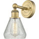 Conesus 1 Light 6 inch Brushed Brass and Clear Crackle Sconce Wall Light