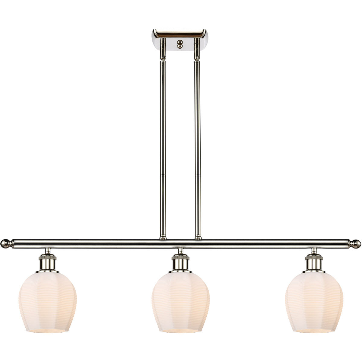 Ballston Norfolk LED 36 inch Polished Nickel Island Light Ceiling Light in Matte White Glass