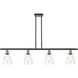 Ballston Ellery LED 48 inch Black Antique Brass Island Light Ceiling Light in Seedy Glass, Ballston