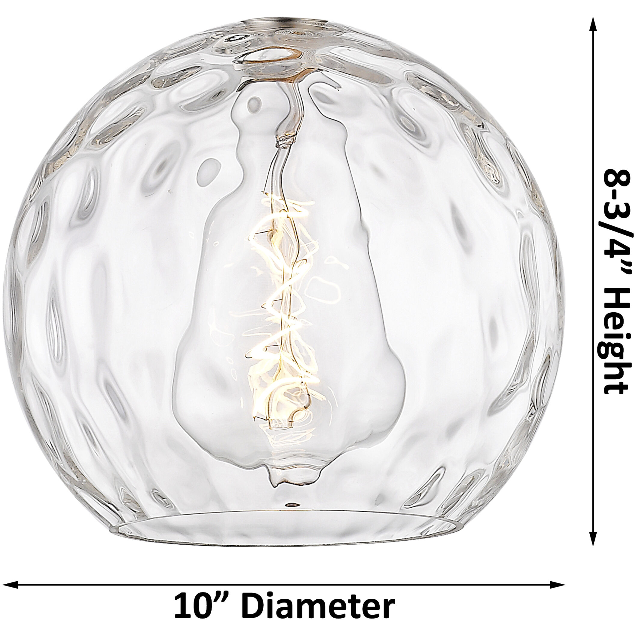 Ballston Athens Water Glass 1 Light 10 inch Polished Nickel Semi-Flush Mount Ceiling Light