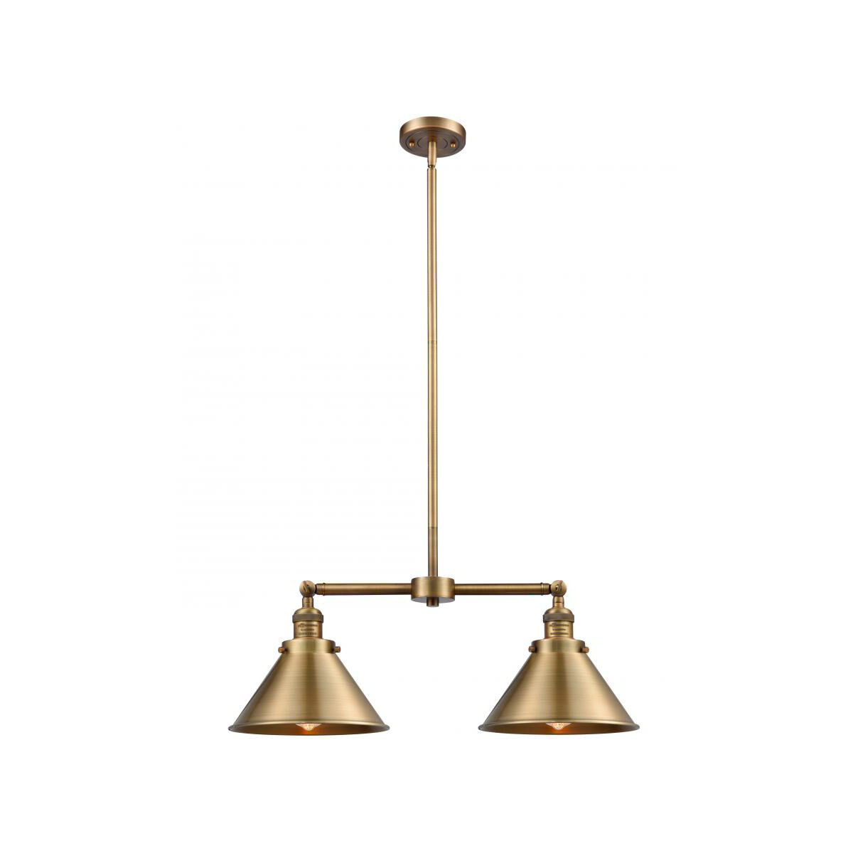 Franklin Restoration Briarcliff 2 Light 21 inch Brushed Brass Island Light Ceiling Light, Franklin Restoration