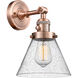 Franklin Restoration Large Cone LED 8 inch Antique Copper Sconce Wall Light, Franklin Restoration