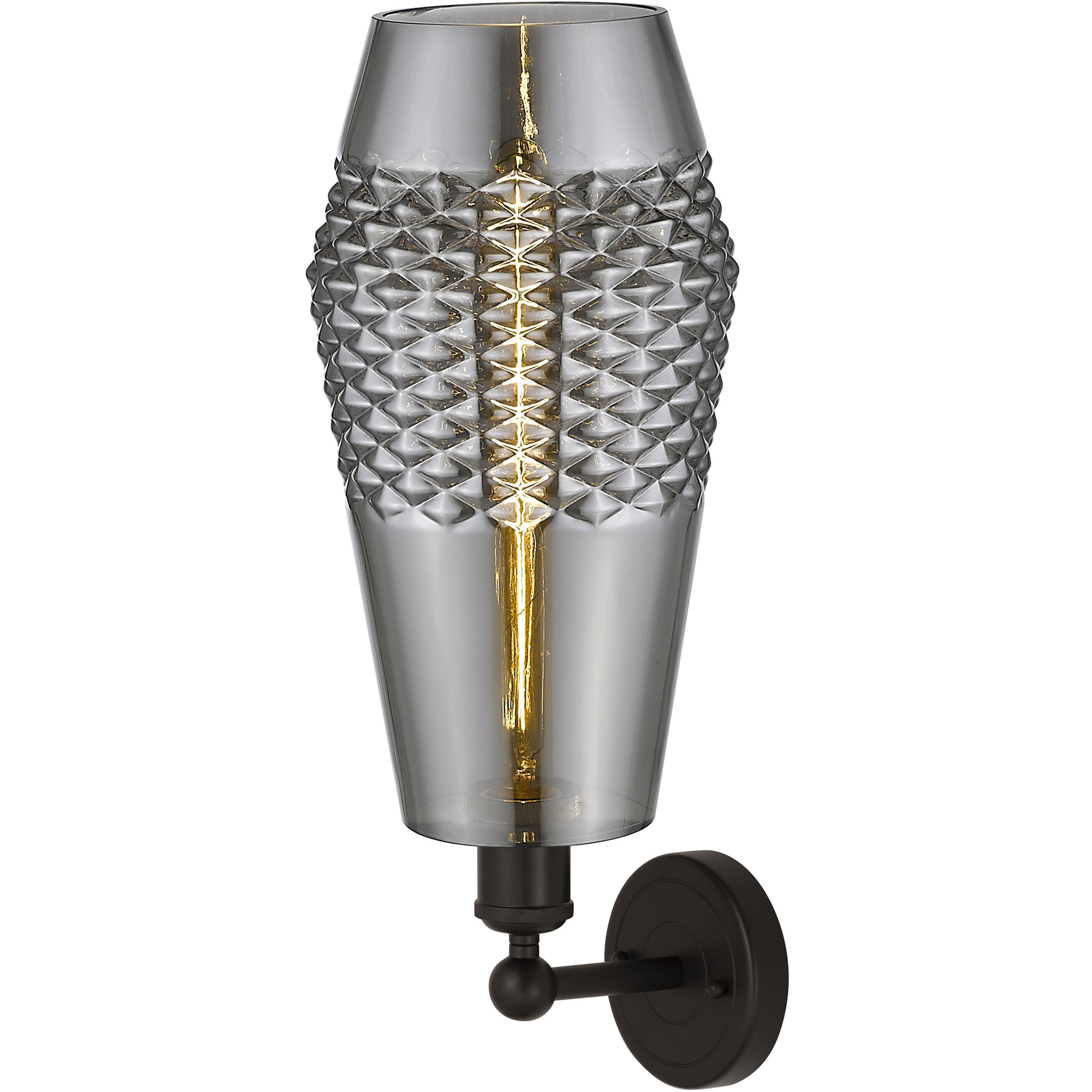 Windham 1 Light 7 inch Oil Rubbed Bronze Sconce Wall Light in Smoked Glass