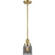 Franklin Restoration Bell LED 5 inch Satin Gold Mini Pendant Ceiling Light in Plated Smoke, Franklin Restoration